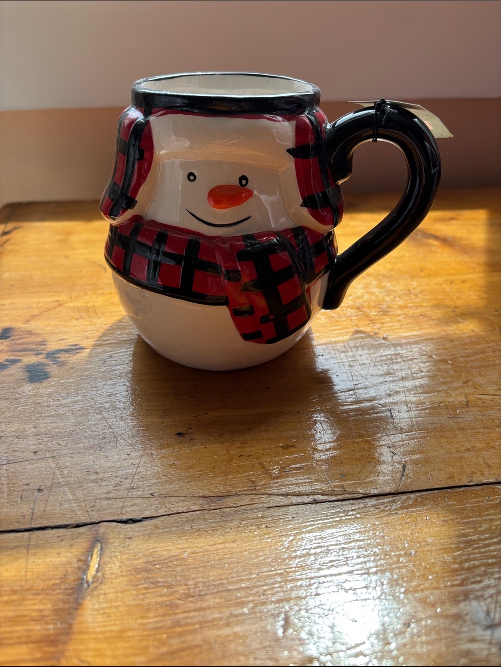 Boston Warehouse White Red Black Snowman Ceramic Mug